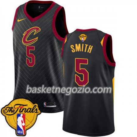 Canotte Uomo Cleveland Cavaliers J.R. Smith 5 2018 NBA Finals Patch Nike Nero Swingman